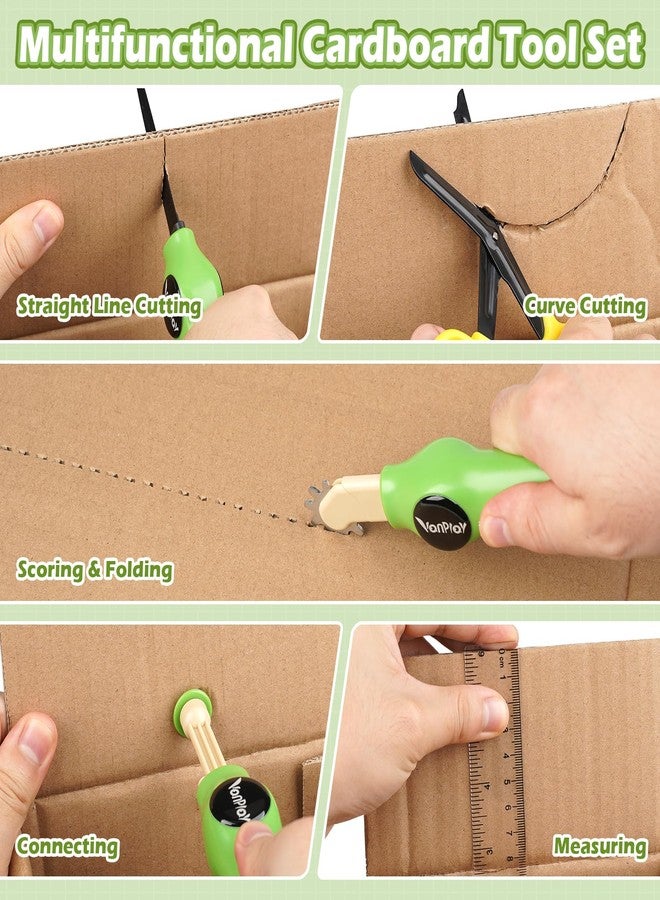 Vanplay Cardboard Cutter for Kids - Cardboard Tools for Kids, Cardboard Cutting Tool Set with Fold-Roller & Gloves, STEM Educational Construction Toys Gift for 5-9 Year Old Boys Girls - Image 3